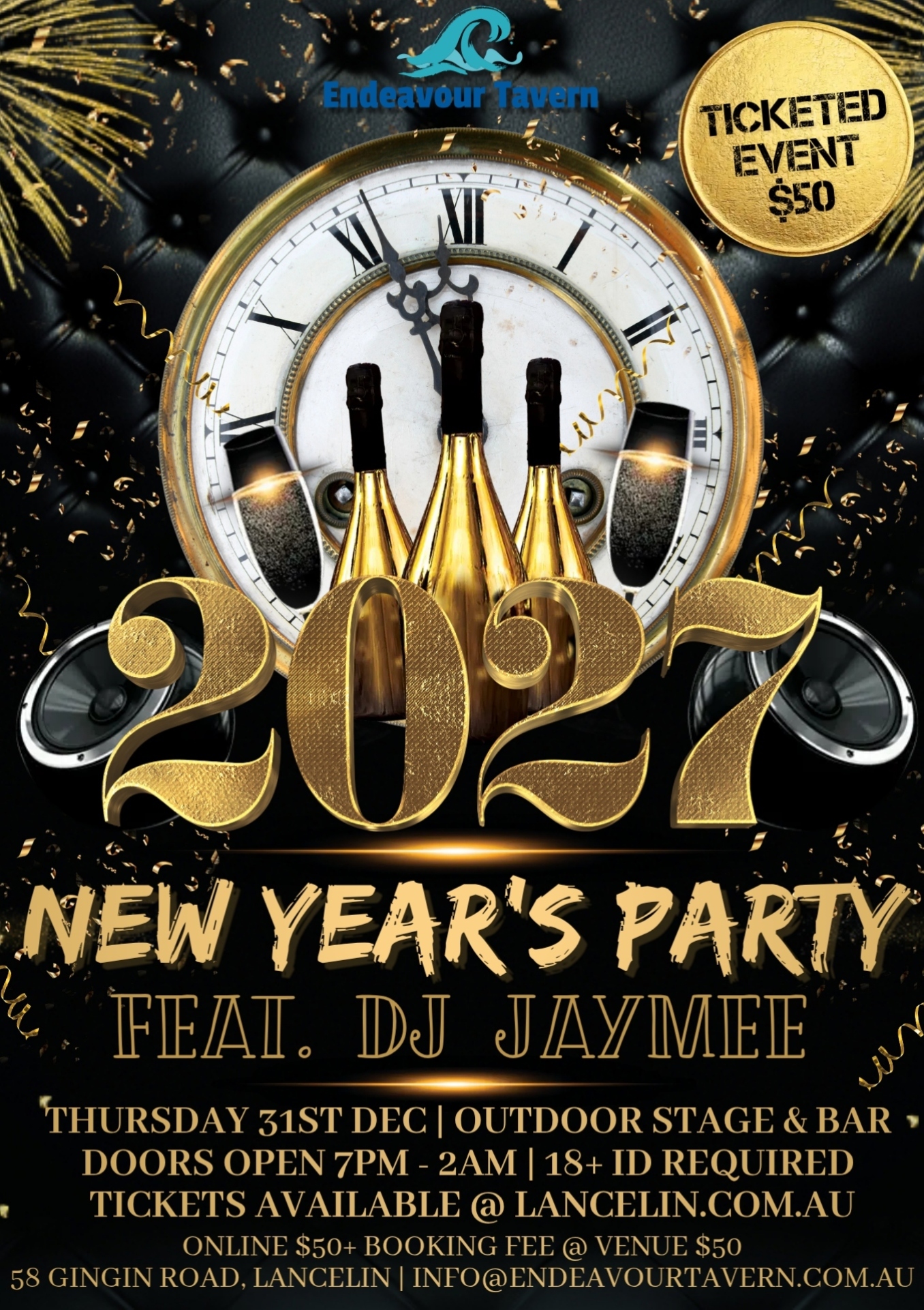 NYE Live @ THE ENDEAVOUR